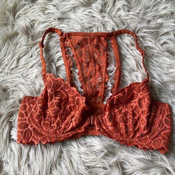PINK Victoria's Secret Other - Vs PINK Burnt Orange Date Lace Front Close Unlined Racerback